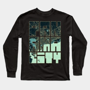 Panama City Map Typography - Summer Long Sleeve T-Shirt